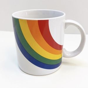 Vintage Retro Rainbow FTDA 1984 Coffee Tea Cup Mug